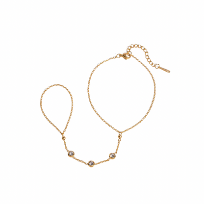 Round Trio Zirconias Finger Bracelet
