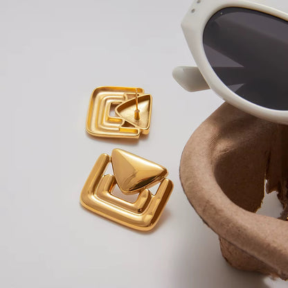 Triangle Statement Chunky Studs Earrings