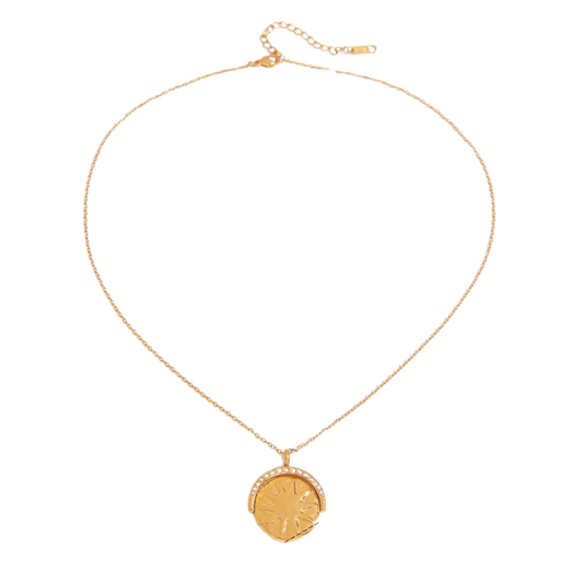 Moon & Sun Zirconias Pendant Necklace