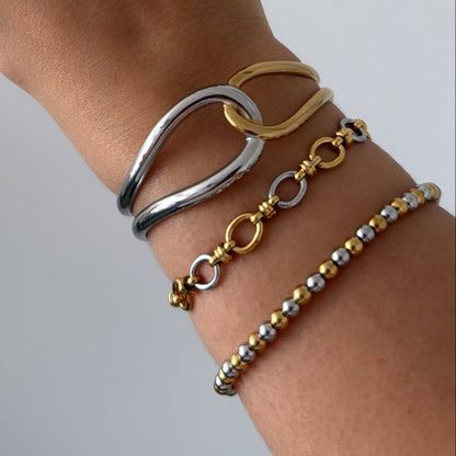 Two Tone Oval Link Chain Bracelet