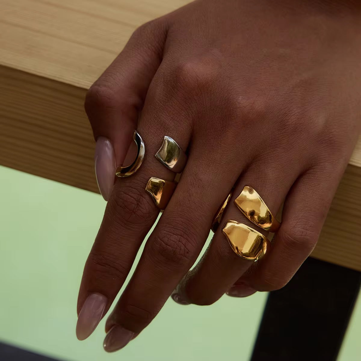 Irregular Shape Open Ring