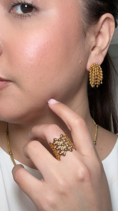 Tassel Beads Studs Earrings