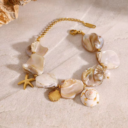 Starfish & Shell Beachy Style Bracelet
