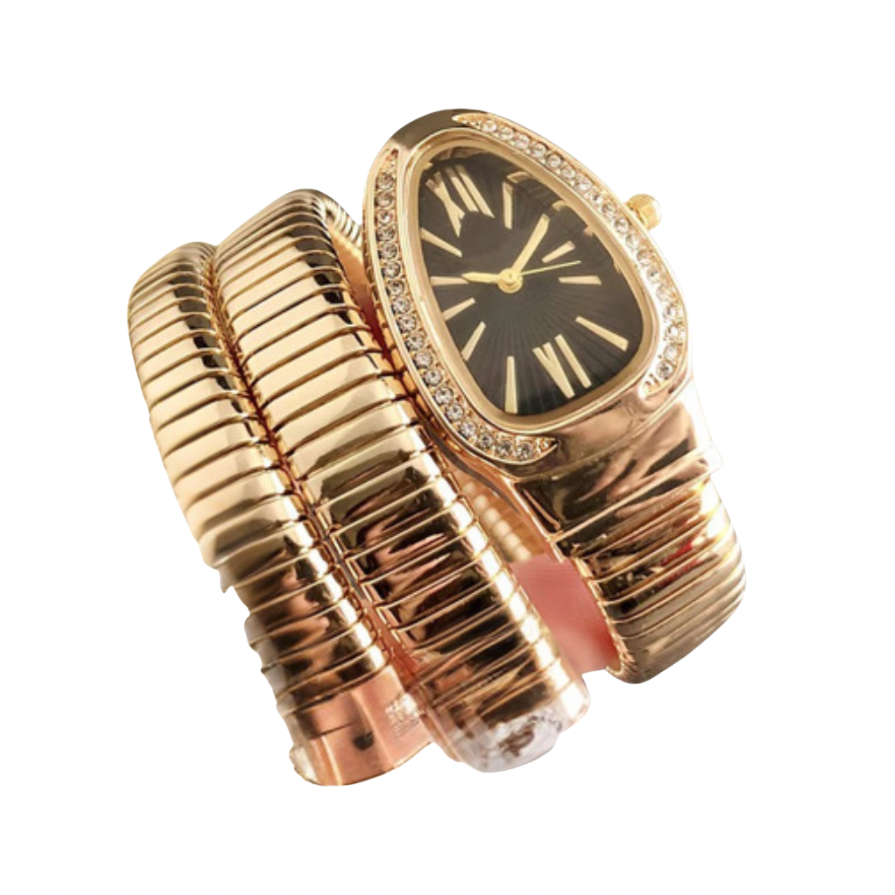 Iconic Serpenti Style Watch (Gold/Black)