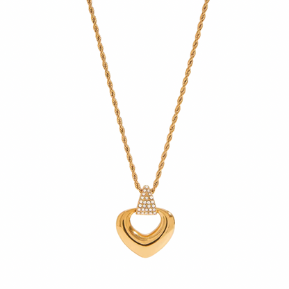 Semi Mount Zirconias Charm Rope Chain Necklace