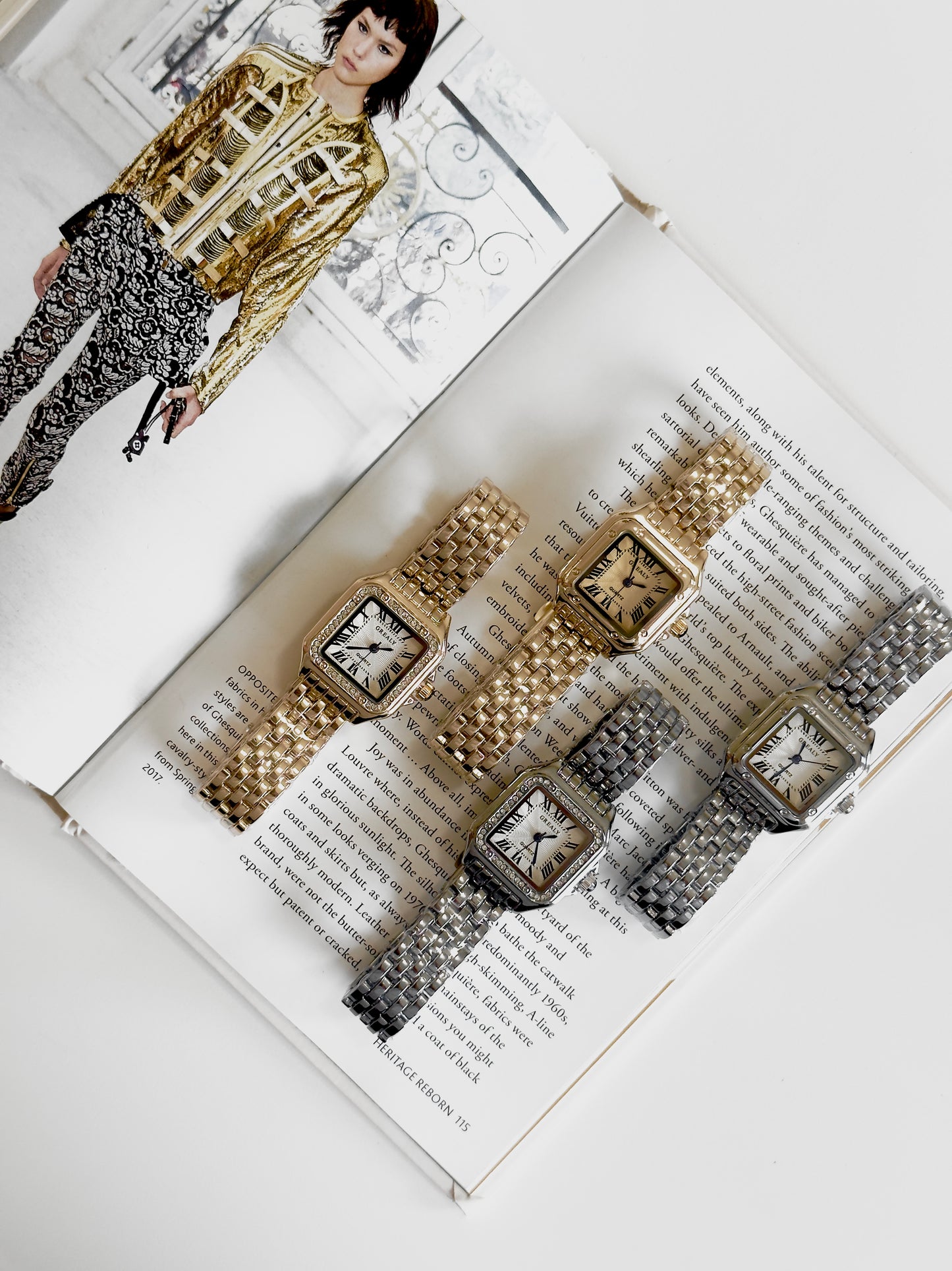 Silver & Zirconias Square Watch