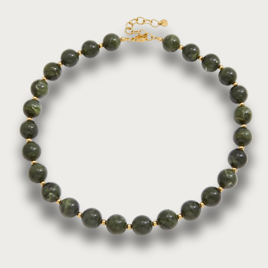 Green Resin Balls Trendy Necklace