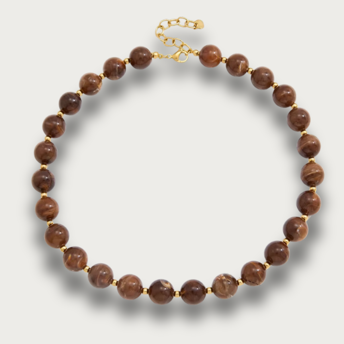 Brown Resin Balls Trendy Necklace