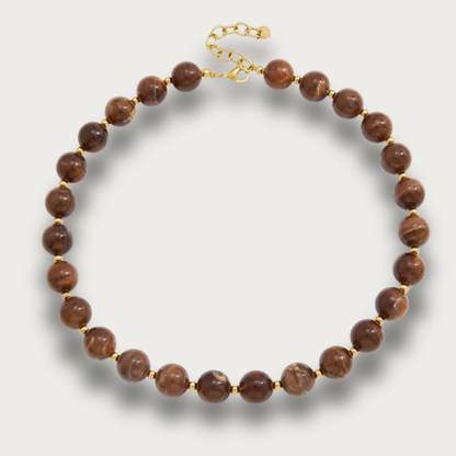 Brown Resin Balls Trendy Necklace