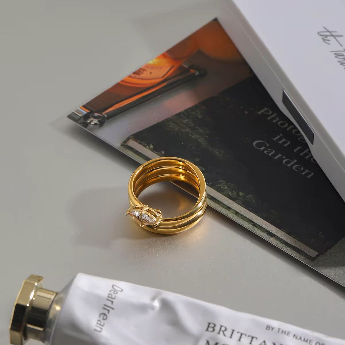 Oval Zirconia Wide Ring