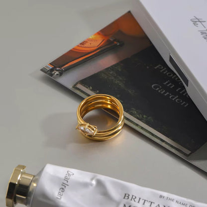 Oval Zirconia Wide Ring