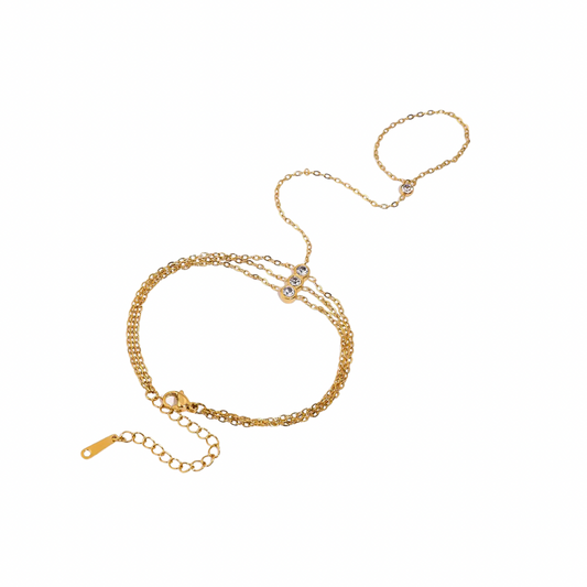 Zirconias Trio Finger Bracelet