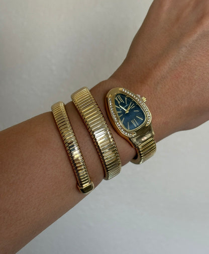 Iconic Serpenti Style Watch (Gold/Black)
