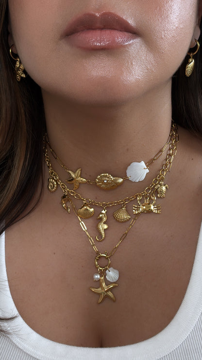 Beachy Charms Link Chain Necklace