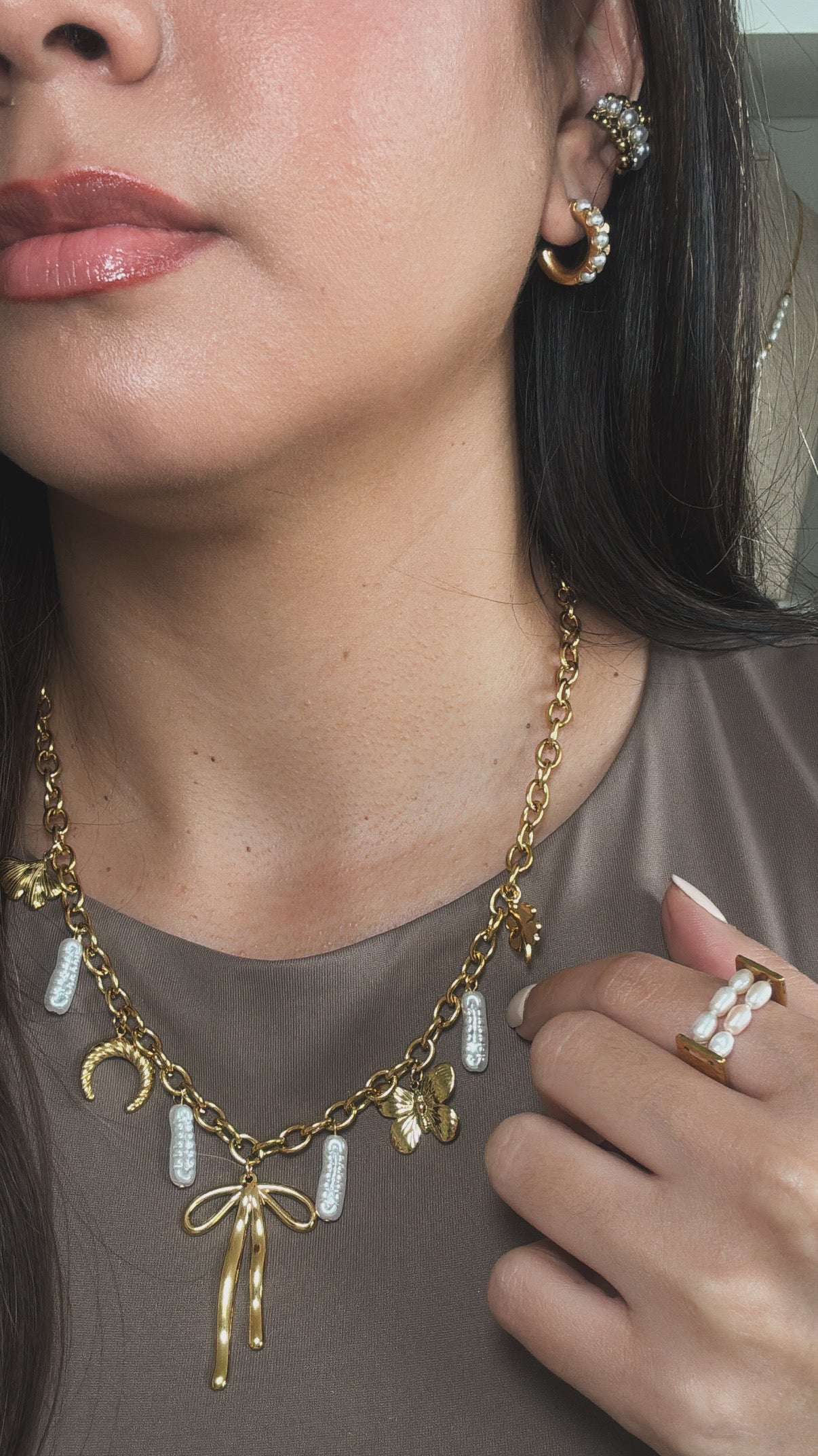 Pearls Layered Earcuff Set