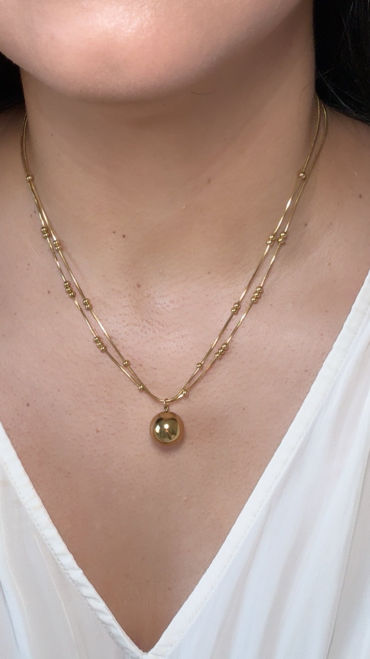 Balls Double Chain Necklace