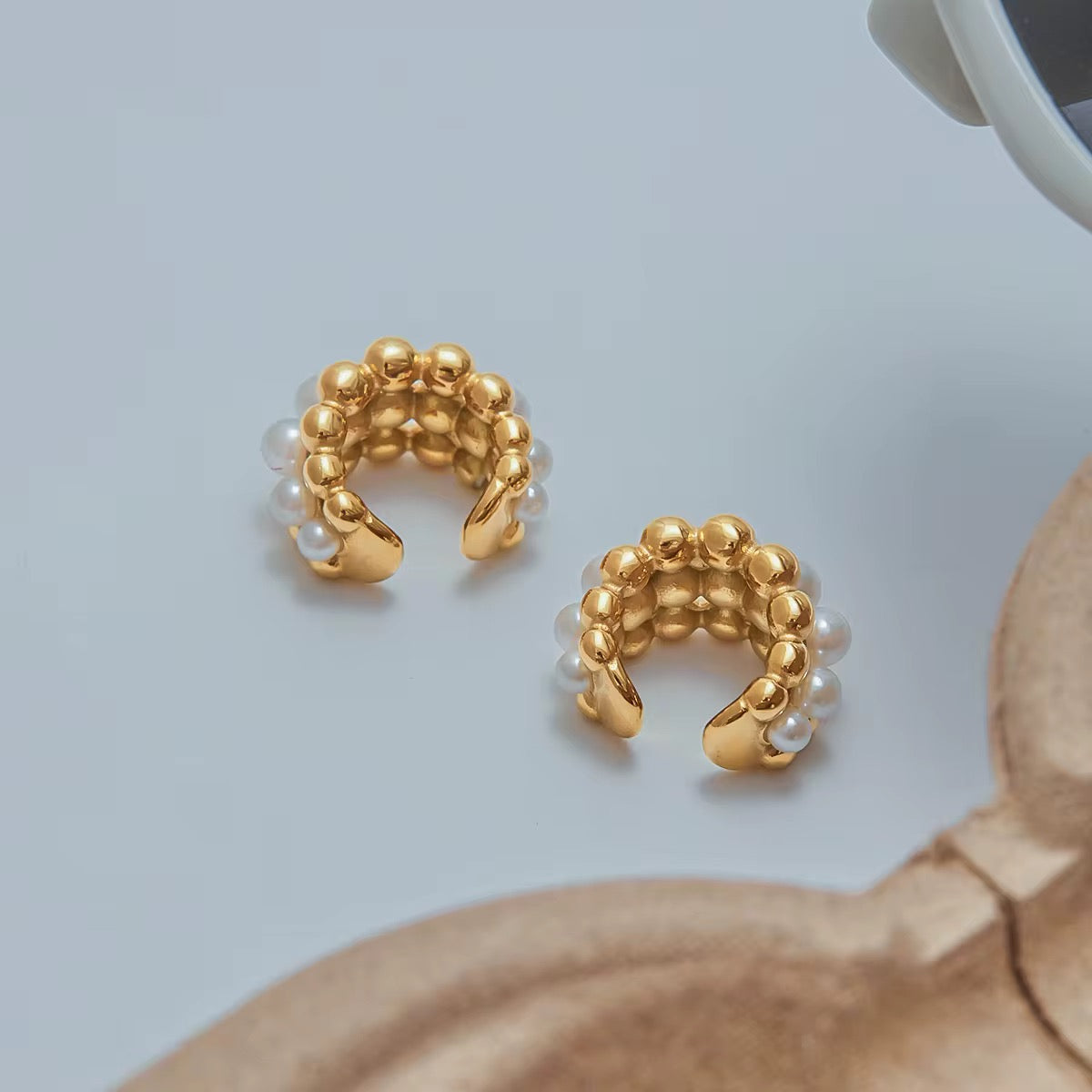 Pearls Layered Earcuff Set