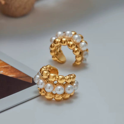 Pearls Layered Earcuff Set