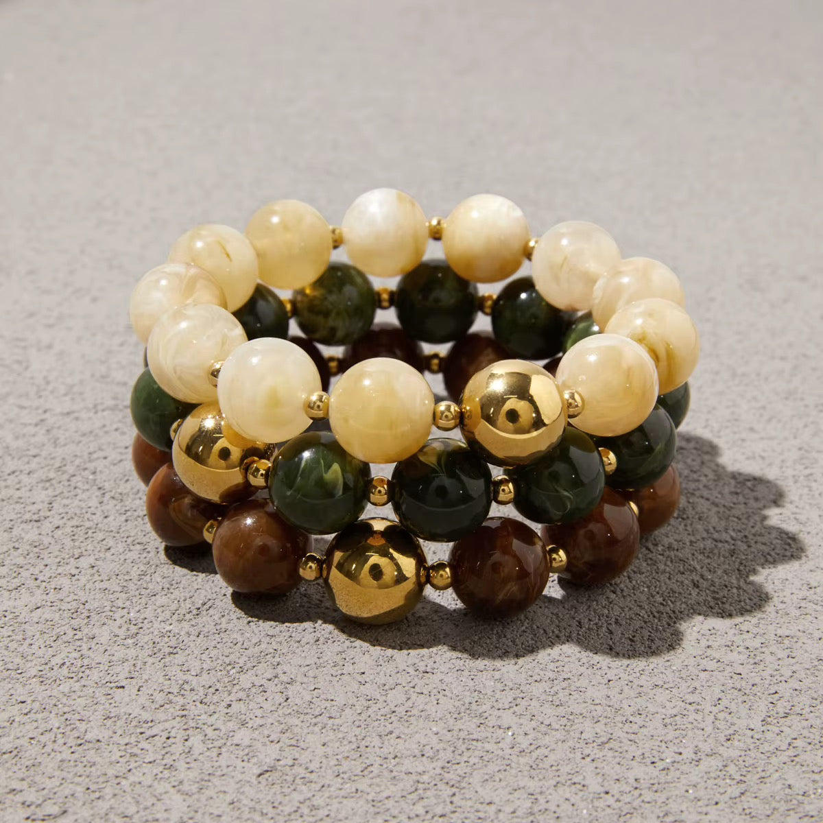 Brown Resin Balls Trendy Bracelet