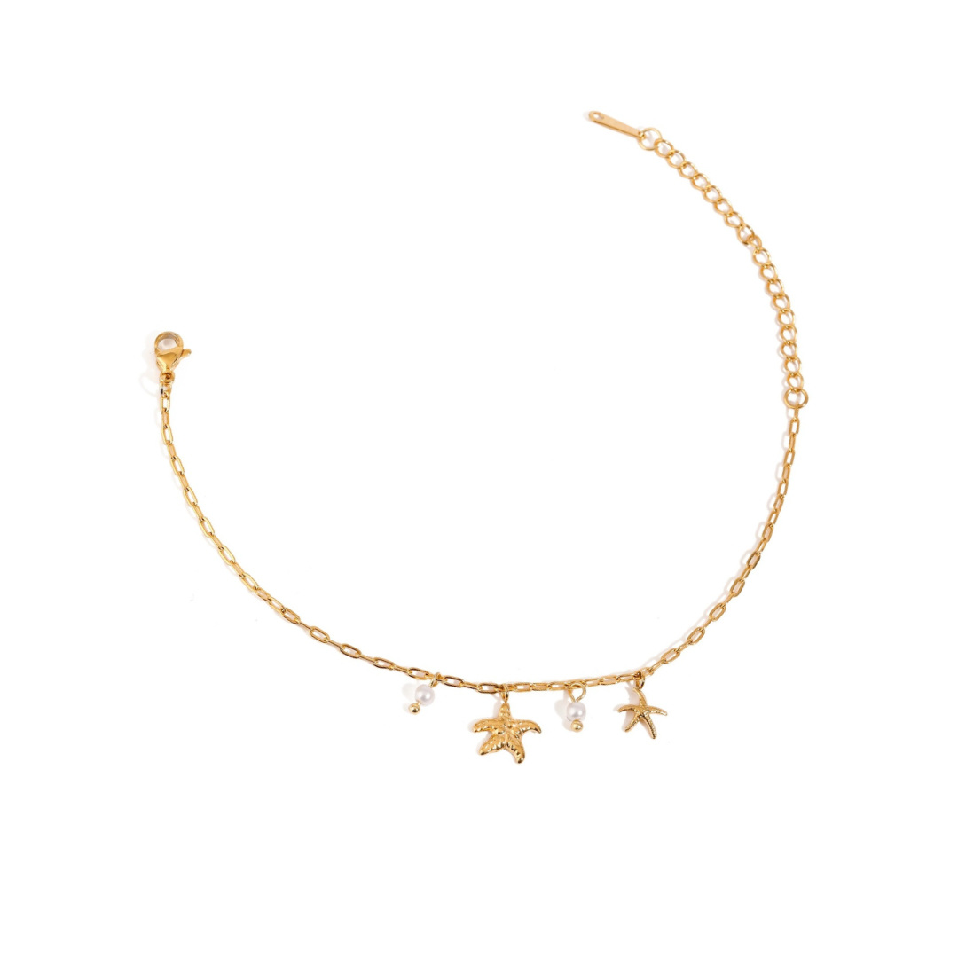 Starfish & Pearls Charms Bracelet