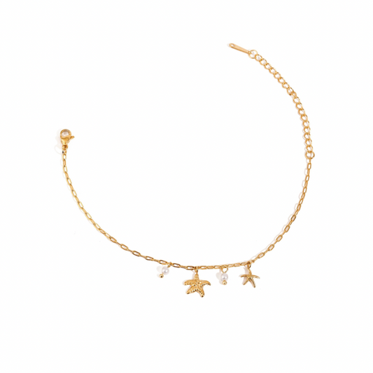 Starfish & Pearls Charms Bracelet