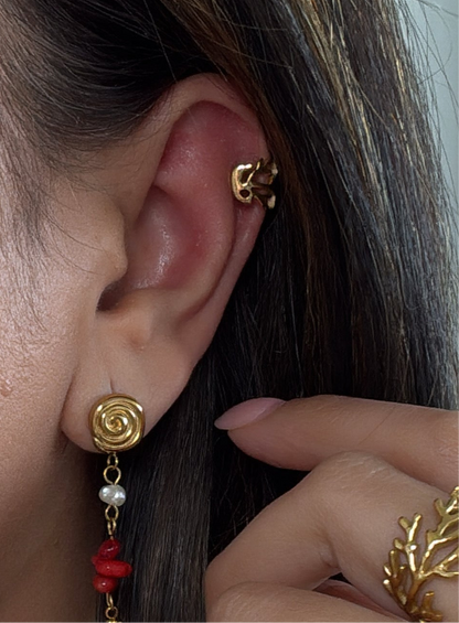 Coral Shape Small Earcuff Set