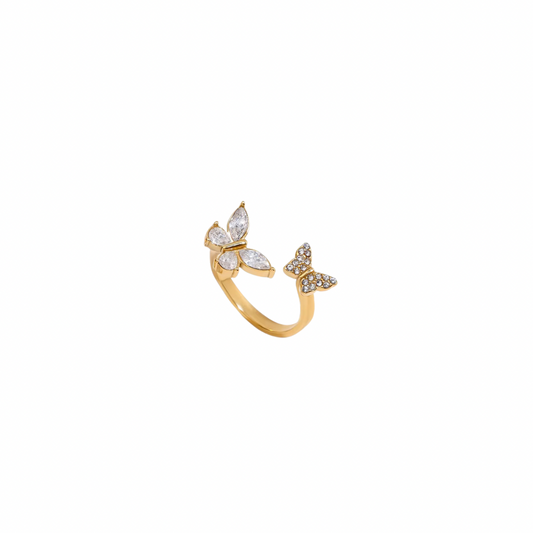 Zirconias Butterflies Open Ring