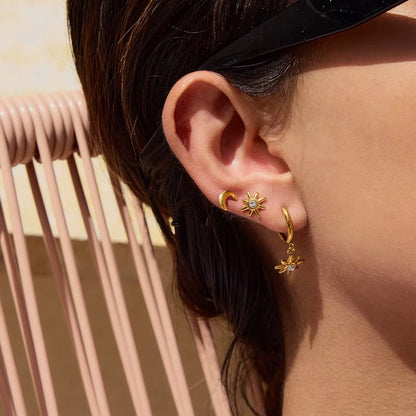 Moon & Stars Zirconias Earrings Set