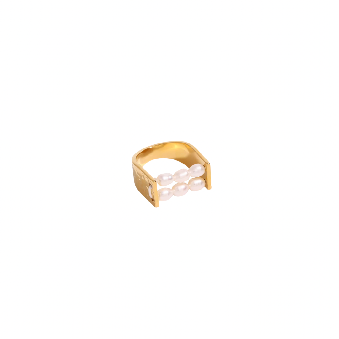 Pearls Double String Band Ring