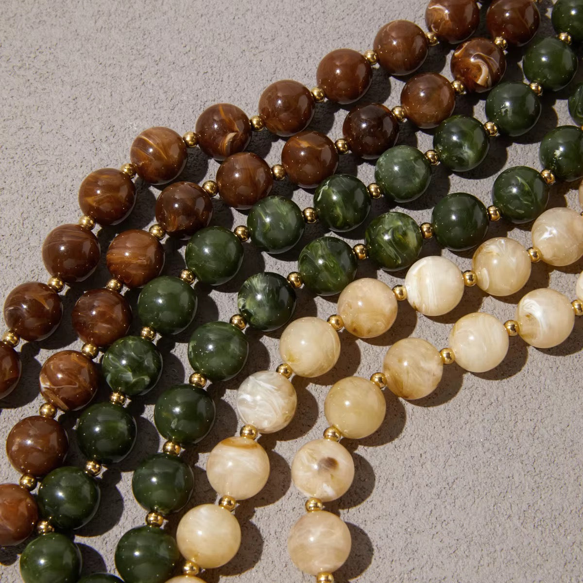 Marble Resin Balls Trendy Necklace