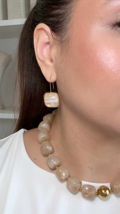Cream Drop Earrings