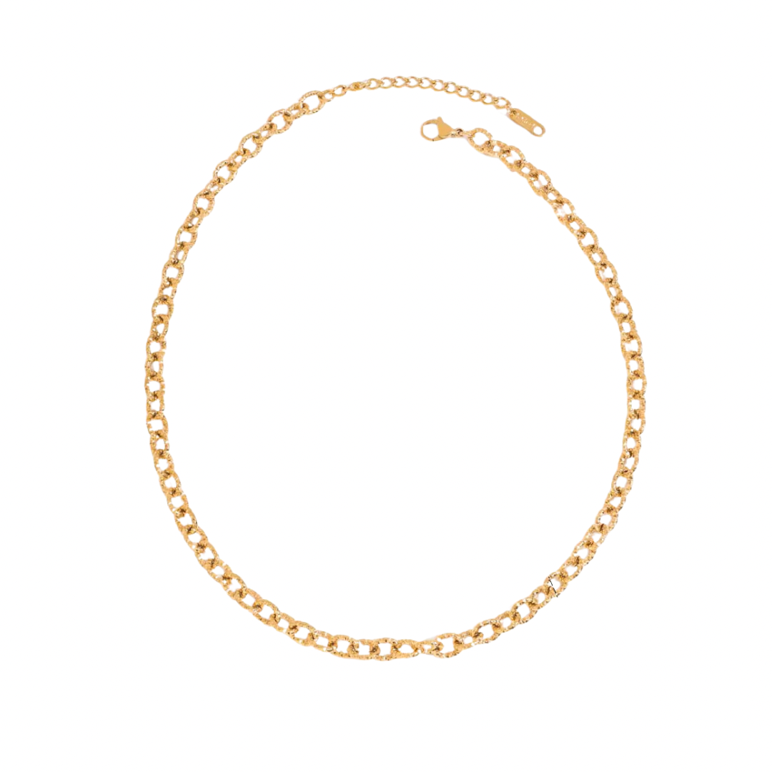 Textured Ovals Chain Necklace