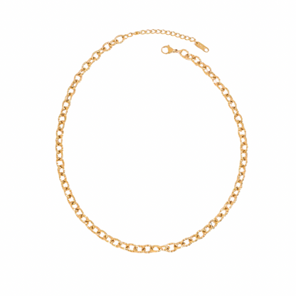 Textured Ovals Chain Necklace