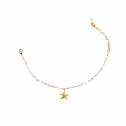 Starfish Charm Delicate Pearls Bracelet