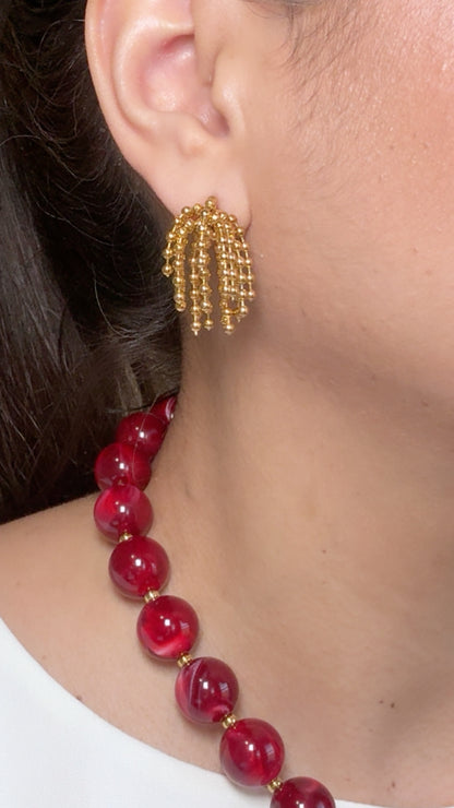 Tassel Beads Studs Earrings