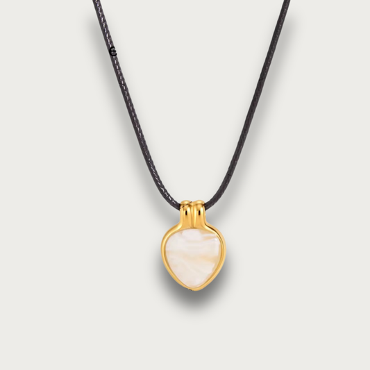 Marble Stone Pendant Thread Necklace