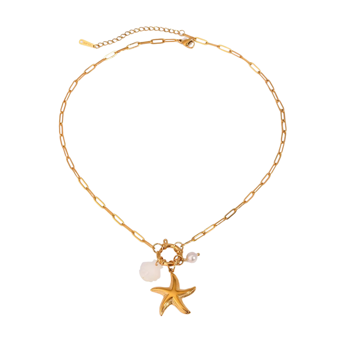 Beachy Charms Link Chain Necklace