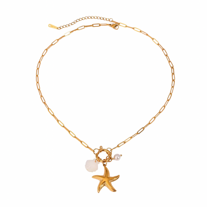 Beachy Charms Link Chain Necklace