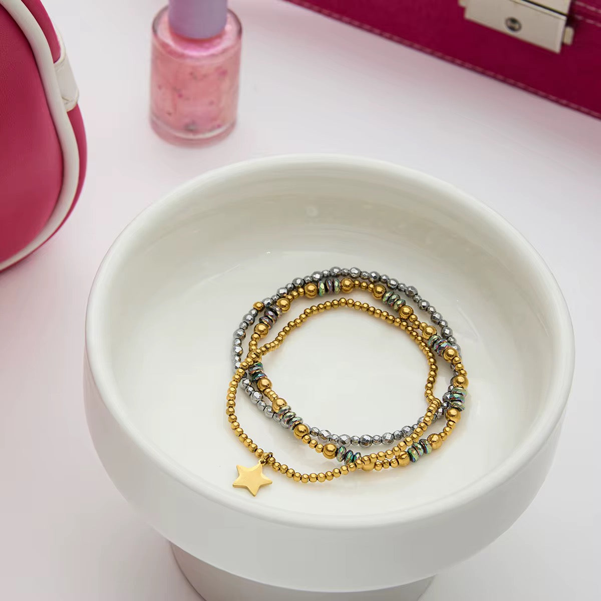 Star Pendant Elastic Bracelet