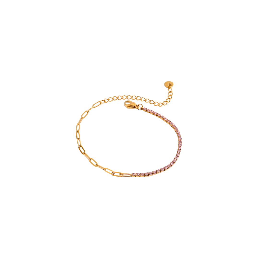 Pink Zirconia Two Style Bracelet