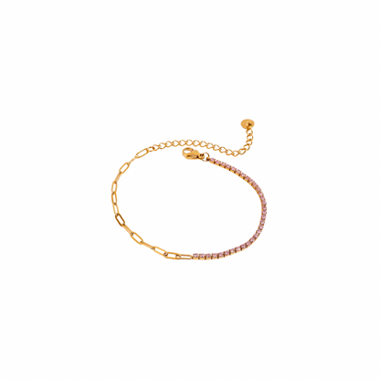 Pink Zirconia Two Style Bracelet