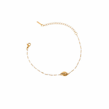 Scallop Thin White Beads Bracelet