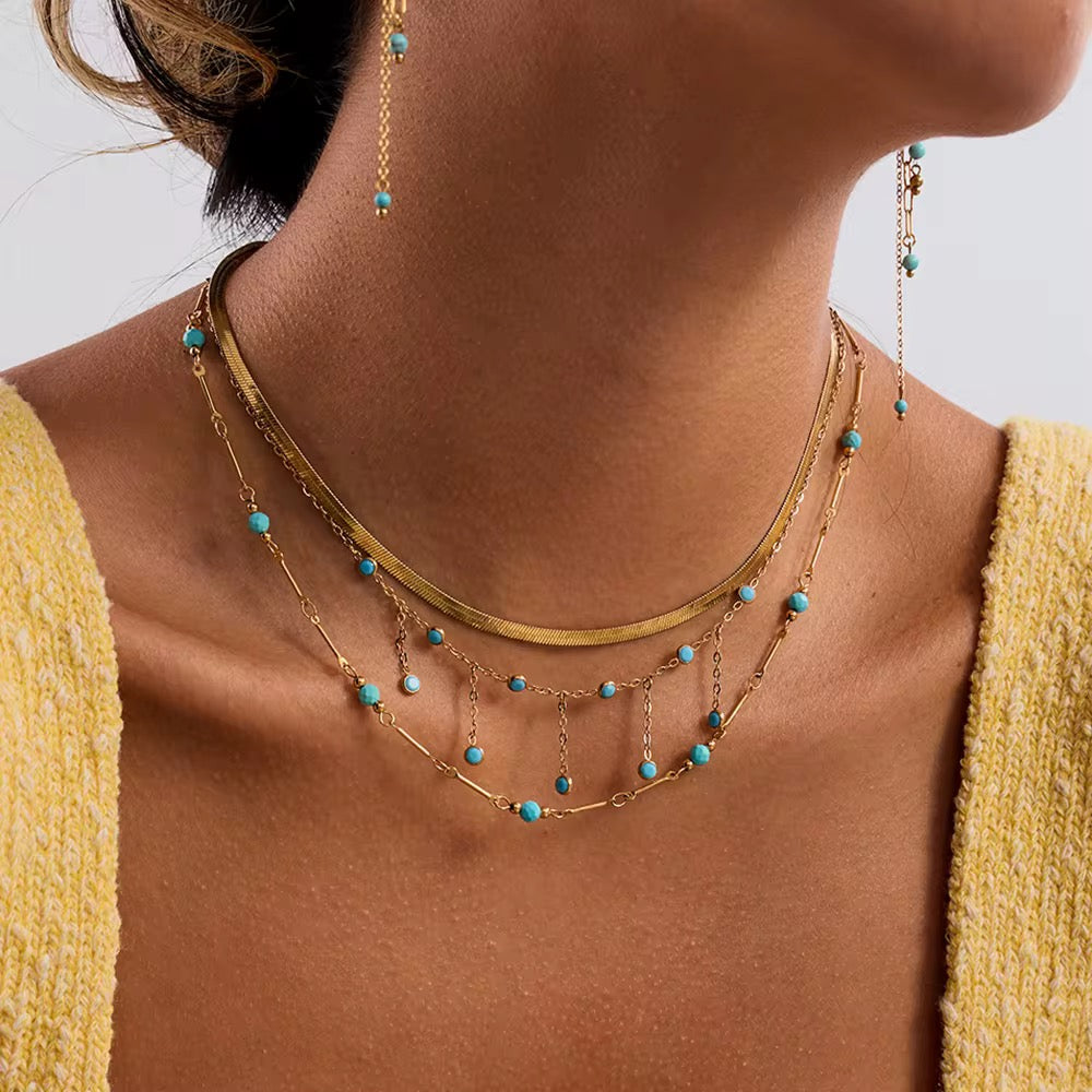 Mini Turquoise Tassel Necklace
