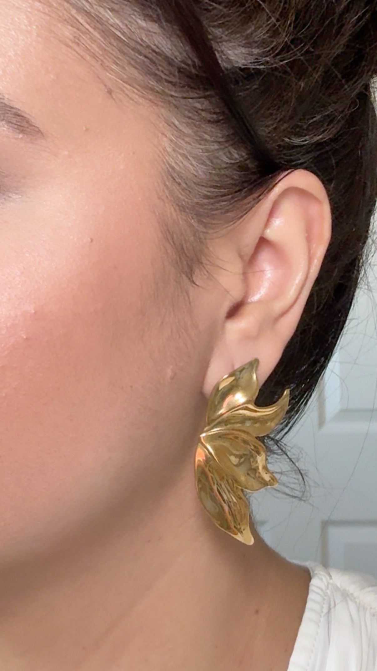 Flower Petals Big Statement Stud Earrings