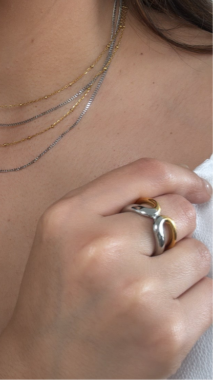 Two Tone Double Layer Ring