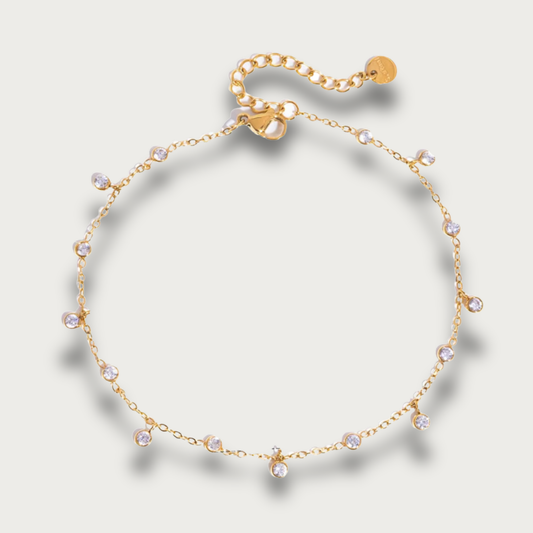 Zirconias Circle Pendants Anklet