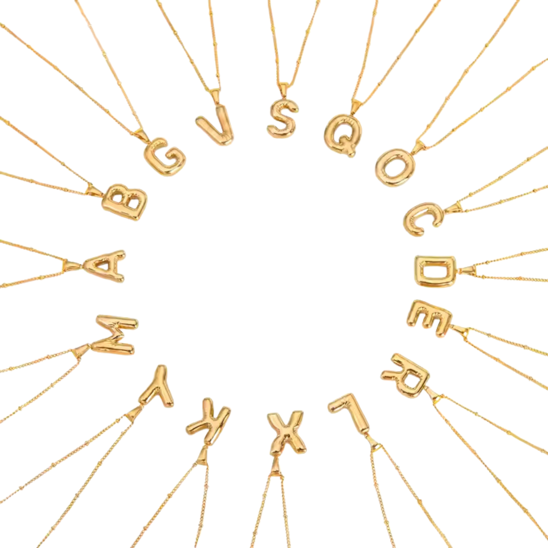 SS Chunky Bubble Initial Necklace