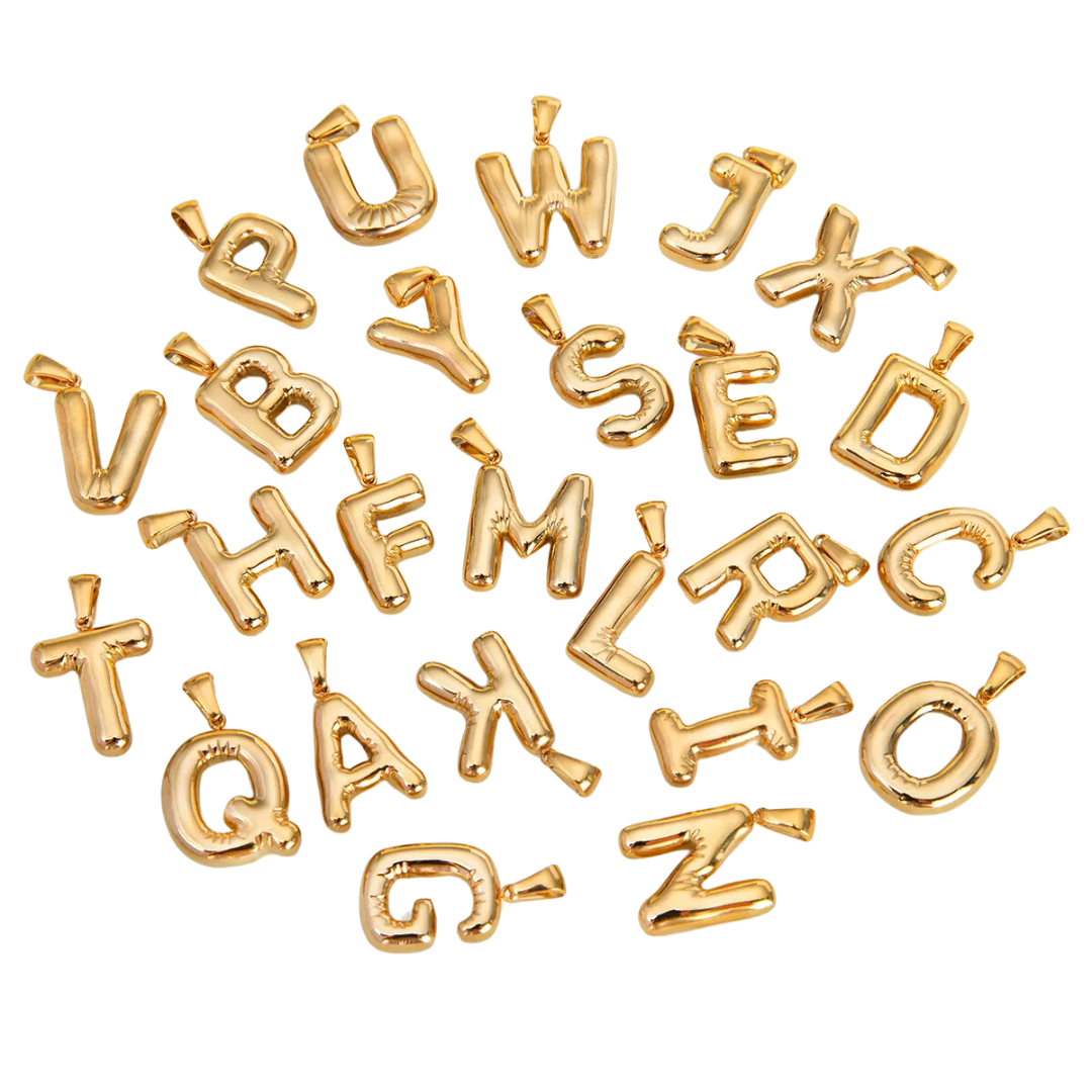 SS Chunky Bubble Initial Necklace