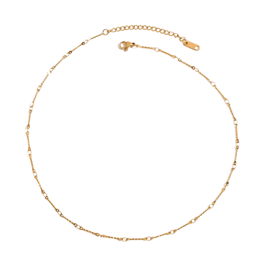 Delicate Textured Bars Chain Necklace