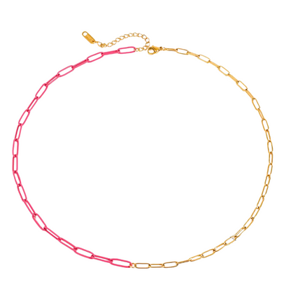 Mid Pink Link Chain Necklace